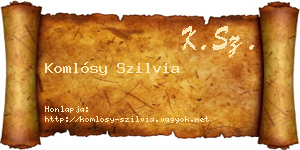 Komlósy Szilvia névjegykártya